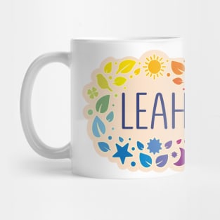 Leah name with colorful leaves Mug